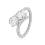 ANAYRA 925 Sterling Silver White American Diamond Twin Solitaire Ring | Hallmark Certified Jewellery Gift - Fast Shipping to USA & Canada