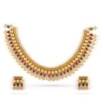 Rubans 22K Gold-Plated Stone Studded with Beads Traditional Necklace Set For Women and Girls ? Perfect for Weddings and Special Occasions - Fast Shipping to USA & Canada - Image 2