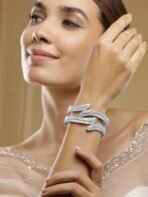 Rubans Set of 2 Rhodium-Plated AD & Cubic Zirconia Studded Premium Bangles - Fast Shipping to USA & Canada - Image 3