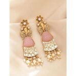 Rubans Kundan & Pearl Stud Earrings for Women & Girls ? Handcrafted, Enamelled & Festive Wear Jewelry Collection - Fast Shipping to USA & Canada - Image 4