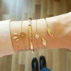 Shining Diva Fashion Latest Designs Multilayer Stylish Crystal Gold Plated Bracelet for Women and Girls - Fast Shipping to USA & Canada - Image 3