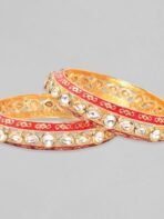 Rubans Set Of 2 24K Gold-Plated Kundan-Studded Bangles - Fast Shipping to USA & Canada - Image 5