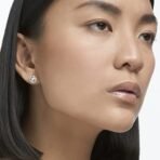 SWAROVSKI Women Angelic Pierced Earrings, Gold Tone Finish, Clear Crystals - Fast Shipping to USA & Canada - Image 3