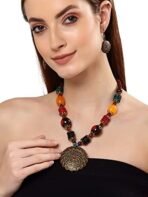 Shining Diva Fashion Latest Stylish Traditional Tibetan Pendant Necklace Jewellery Set for Women - Fast Shipping to USA & Canada - Image 7