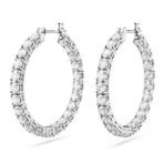 Swarovski Womens Matrix Hoop Earrings, Round Cut, White, Rhodium Plated - Fast Shipping to USA & Canada - Image 4