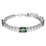 Swarovski Matrix Tennis bracelet, Mixed cuts, Green, Rhodium plated - Fast Shipping to USA & Canada - Image 2