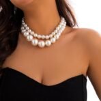 Shining Diva Fashion Set of 2 Latest Stylish Choker Pearl Necklace for Women and Girls - Fast Shipping to USA & Canada - Image 6