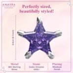 ANAYRA 925 Sterling Silver Purple Star Stud Earrings for Women & Girls | Hallmark Certified Fashion Jewellery - Fast Shipping to USA & Canada - Image 4