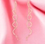 Nilu's Collection Spiral Threader Earrings for Women, Twisted Spiral Drop Dangle Earrings, Unique Minimal Everyday Earrings - Fast Shipping to USA & Canada - Image 6