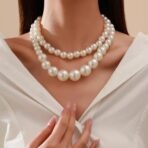 Shining Diva Fashion Set of 2 Latest Stylish Choker Pearl Necklace for Women and Girls - Fast Shipping to USA & Canada - Image 5