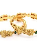 Karatcart Antique Gold Plated Set of 2 Mata Laxmi Rajwadi Temple Bangles for Women - Fast Shipping to USA & Canada - Image 6