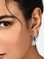 Zaveri Pearls Rose Gold Cubic Zirconia Contemporary Pear Drop Earring For Women-ZPFK10684 - Fast Shipping to USA & Canada - Image 6