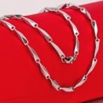 Fashion Frill Men's Double Coated Popular Stainless Steel Silver Chain For Men Boys Girls Stylish Necklaces Silver Chain Anniversary Love Gift For Husband Unisex Chains 22 Inches - Fast Shipping to USA & Canada - Image 3