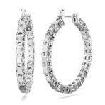 Swarovski Womens Matrix Hoop Earrings, Round Cut, White, Rhodium Plated - Fast Shipping to USA & Canada - Image 5