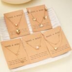 Shining Diva Fashion 5 Pcs Latest Stylish Heart Butterfly Pearl Necklace Jewellery Set for Women Pendant Necklace Gifts for Girls (16476np) - Fast Shipping to USA & Canada - Image 6