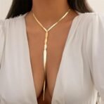 Shining Diva Fashion Latest Stylish Long Snake Chain Necklace for Women and Girls (16642np) - Fast Shipping to USA & Canada - Image 5