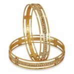 Shining Diva Fashion 18k Gold Plated Bangles | Set of 2 Bangles Set for Women | Crystal Diamonds Studded Bangles | Latest Stylish Trendy Celebrity Inspired Jewellery - Fast Shipping to USA & Canada - Image 2