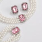 Shining Diva Fashion Latest Stylish Design Crystal Pearl Bracelet Earrings Necklace Jewellery Set for Women - Fast Shipping to USA & Canada - Image 5