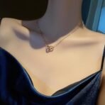 Fashion Frill Stylish Chain Pendant For Women Stainless Steel 18K Rose Gold Plated Roman Circle of Love Chain Necklace For Women Girls Love Gifts Womens Jewellery - Fast Shipping to USA & Canada - Image 4