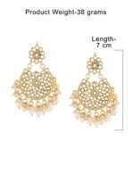 Zaveri Pearls Gold Tone Kundan & Pearls Dangle Earring For Women-ZPFK8661 - Fast Shipping to USA & Canada - Image 6