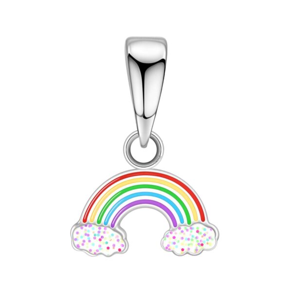 HighSpark 925 Silver Rainbow Enamel Pendant - Fast Shipping to USA & Canada