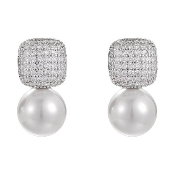 Shining Diva Fashion Latest Stylish Crystal Pearl Earrings for Women and Girls (16115er) - Fast Shipping to USA & Canada