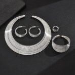 Shining Diva Fashion Latest Stylish Design Silver Plated Bracelet Ring Earrings Necklace Jewellery Set for Women (16676s) - Fast Shipping to USA & Canada - Image 3