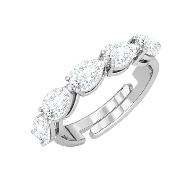 CLARA Pure 925 Sterling Silver Eternity Finger Ring with Adjustable Band | Gift for Women Girls Wife Girlfriend | Multiple Design Options - Fast Shipping to USA & Canada