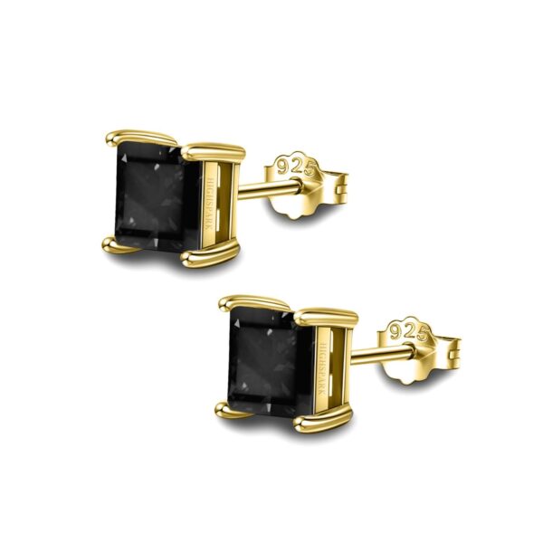HighSpark 925 Silver Black Square Stud Earring - Fast Shipping to USA & Canada
