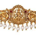 Shining Diva Fashion 22k Gold Plated Temple Necklace Set | Latest Stylish Fancy Pearl Choker Traditional Jewellery Set for Women | Festive Wedding Party Necklace | Just Like Original Gold Jewellery - Fast Shipping to USA & Canada - Image 5