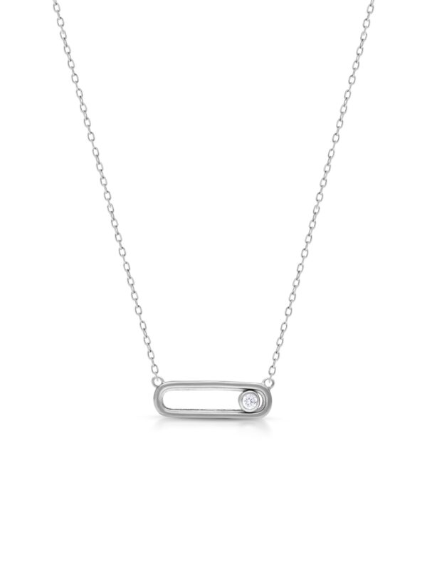 Khrisha JEWELS 925 Sterling Silver Chain Necklace with Swarovski Zircon | Safety Pin Design Pendant Chain | Gifts for Women and Girls | Women's Jewellery - Fast Shipping to USA & Canada
