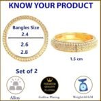 ZENEME Bangle Gold Plated American Studded Royal Style Broad Golden Antique Kada Bangle Jewellery Combo Of 2 For Girls & Women - Fast Shipping to USA & Canada - Image 6