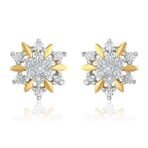 Mahi Gold Plated White Cubic Zirconia Floral Stud Alloy Earings for Women ER1109175G - Fast Shipping to USA & Canada - Image 2