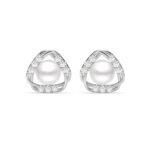 Clara 925 Sterling Silver Zuha Freshwater Pearl Pendant Earrings Chain Necklace Jewellery Set | Platinum Plated, Swiss Zirconia |Gift for Women and Girls - Fast Shipping to USA & Canada