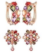 YouBella Jewellery Earrings for Women Combo Set of Two Multi-Color Crystal earings ear rings for Girls and Women - Fast Shipping to USA & Canada - Image 2