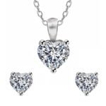 GIVA 925 Sterling Silver Anushka Sharma'S Solitaire Heart Set With Necklace & Earrings | Gifts For Women & Girls | Certified Authentic (925 Stamp) | 6-Month Warranty