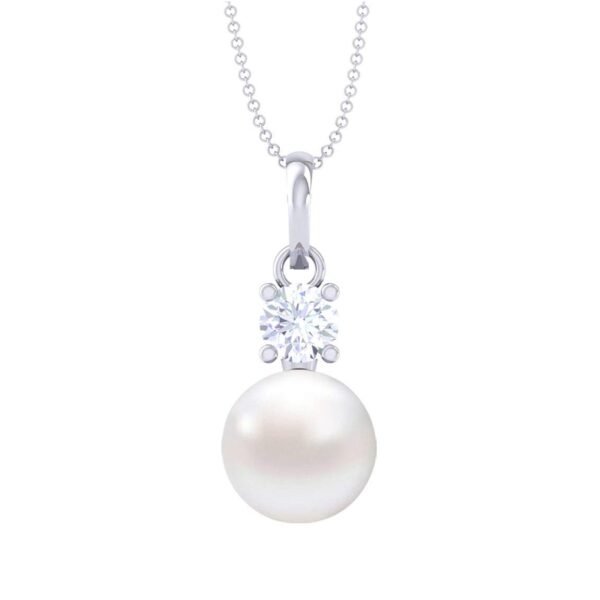 Clara 92.5 Sterling Silver Classic Pearl Pendant with Chain Gift for Women and Girls - Fast Shipping to USA & Canada