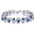 Shining Diva Fashion Royal Blue Crystal CZ Silver Plated Stylish Bracelet Gift for Girls Women(9576b) - Fast Shipping to USA & Canada - Image 2
