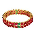 YouBella Jewellery Traditional Gold Plated Red Bracelet Bangles Set for Girls and Women - Fast Shipping to USA & Canada - Image 4