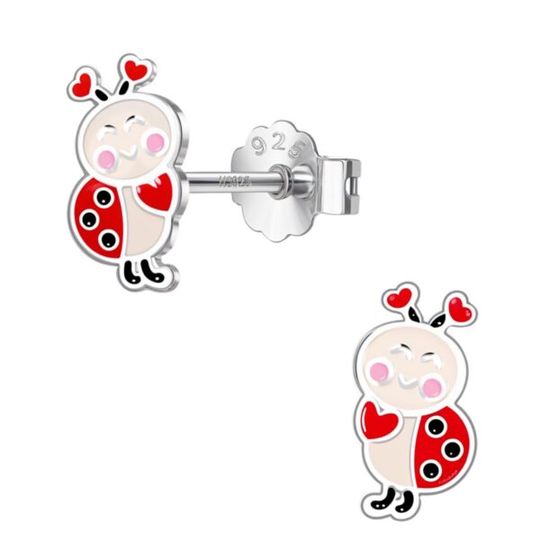 HighSpark 925 Silver Ladybug Enamel Stud Earrings - Fast Shipping to USA & Canada