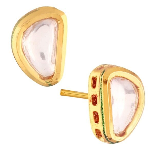 Accessher Gold Plated Vilandi Kundan Stud Earrings - Fast Shipping to USA & Canada