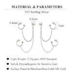 El Regalo Women's 1 Pair Pearl Studs Ear Cuff Earrings- Tassel Chain Imitation Pearl Punk Style Ear Cuff Clip Earrings - Fast Shipping to USA & Canada - Image 5