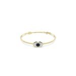 Swarovski Symbolica bangle, Evil eye, Blue, Gold-tone plated - Fast Shipping to USA & Canada