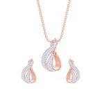 Clara 925 Sterling Silver Agda Pendant Earring Chain Jewellery Set | Rose Gold Rhodium Plated, Swiss Zirconia | Gift for Women & Girls - Fast Shipping to USA & Canada