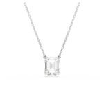 Swarovski Stilla pendant, Octagon cut, White, Rhodium plated - Fast Shipping to USA & Canada