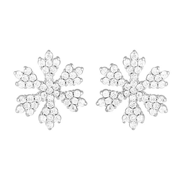 GIVA 925 Silver Zircon Snowflake Earrings | Gifts for Girlfriend, Gifts for Women and Girls | With Certificate of Authenticity and 925 Stamp | 6 Month Warranty*