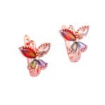 Yellow Chimes Earrings for Women and Girls | Fashion Multicolor Swiss AAA Zircons Crystal Studs | Rose Gold Plated Clip On Stud | Butterfly Shaped stud Earrings | Accessories Jewellery for Women | Birthday Gift for Girls Anniversary Gift for Wife - Fast Shipping to USA & Canada