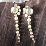 Karatcart Polki Kundan Peal Drop Earrings for Women - Fast Shipping to USA & Canada - Image 5