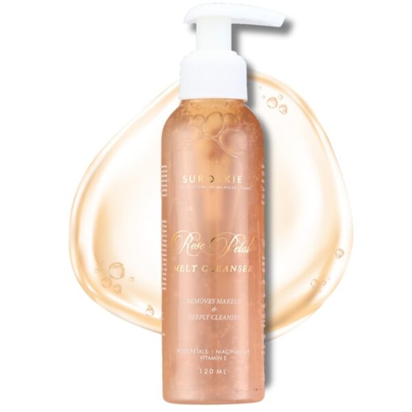 SUROSKIE Rose Petals Melt Cleanser 120ml |2-in-1 Face Wash & Makeup Remover | Rose Water, Niacinamide & Vitamin E for Nourished, | Brightens & Glow | Suitable for All Skin Types ? Men & Women - Fast Shipping to USA & Canada