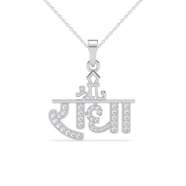 Clara 925 Sterling Silver Religious Radha Pendant Chain Necklace | Platinum Plated, Swiss Zirconia |Gift for Women and Girls - Fast Shipping to USA & Canada